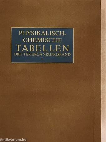 Landolt-Börnstein Physikalisch-Chemische Tabellen I.