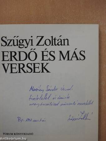 Erdő és más versek (dedikált példány)