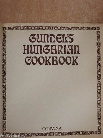 Gundel's Hungarian Cookbook