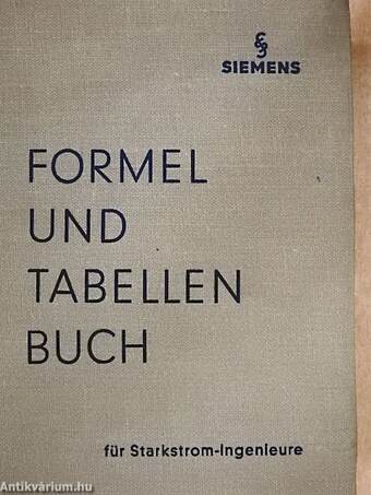 Formel und Tabellen Buch für Starkstrom-Ingenieure