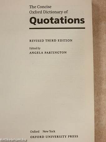 The Concise Oxford Dictionary of Quotations