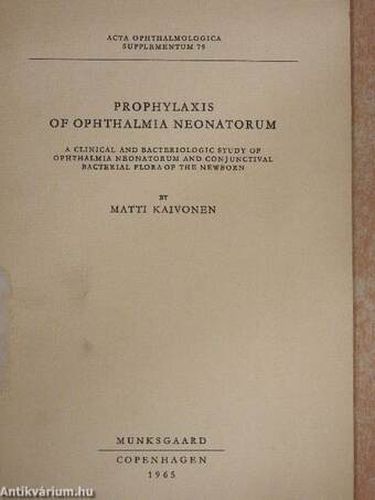 Prophylaxis of Ophthalmia Neonatorum