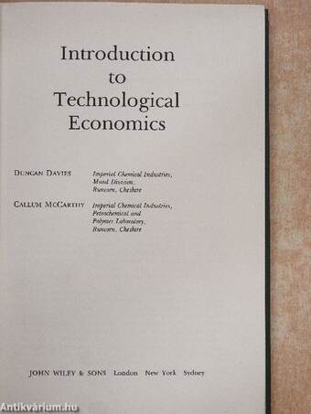 Introduction to Technological Economics
