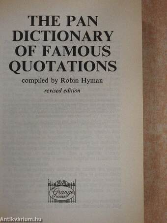 The Pan Dictionary of Famous Quotations