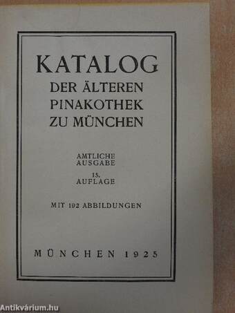 Katalog der älteren Pinakothek zu München