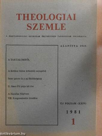 Theologiai Szemle 1981/1.