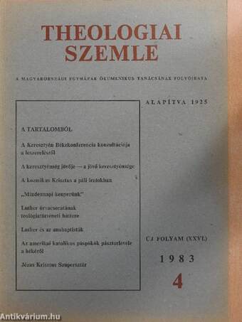 Theologiai Szemle 1983/4.