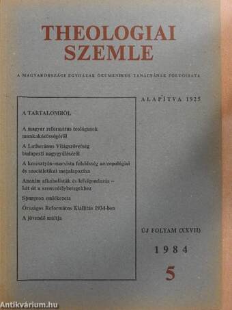 Theologiai Szemle 1984/5.