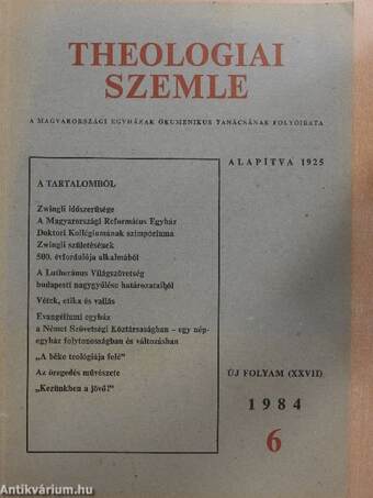 Theologiai Szemle 1984/6.