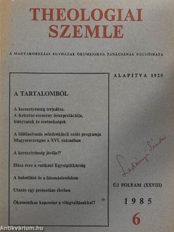 Theologiai Szemle 1985/6.