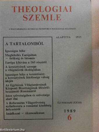 Theologiai Szemle 1989/6.
