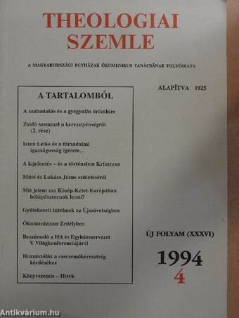 Theologiai Szemle 1994/4.