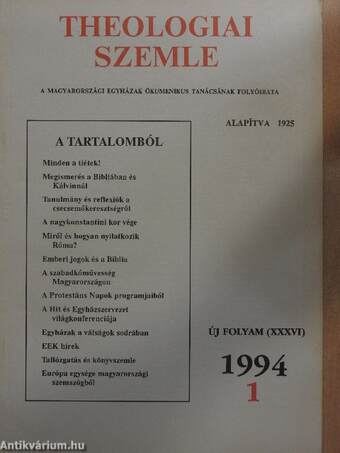 Theologiai Szemle 1994/1.