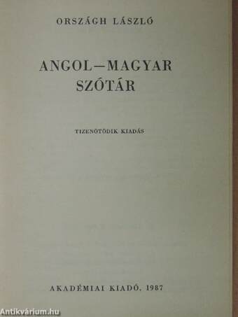 Angol-magyar szótár