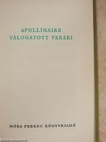 Apollinaire válogatott versei