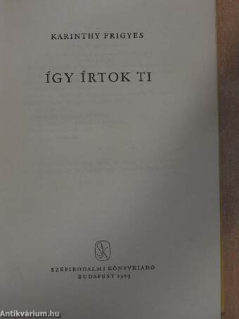 Így írtok ti I-II.