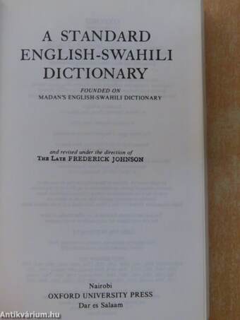 A standard english-swahili dictionary