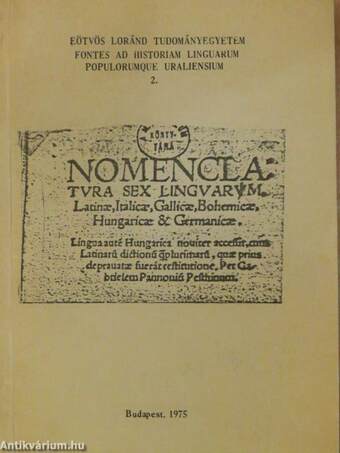 Nomenclatura sex linguarum, Latinae, Italicae, Gallicae, Bohemicae, Hungaricae et Germanicae