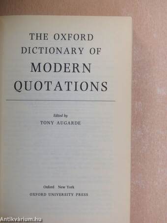 The Oxford Dictionary of Modern Quotations