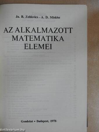 Az alkalmazott matematika elemei