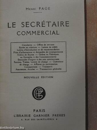 Le Secrétaire Commercial