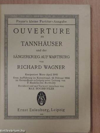 Ouverture zu Tannhäuser und der Sängerkrieg auf Wartburg