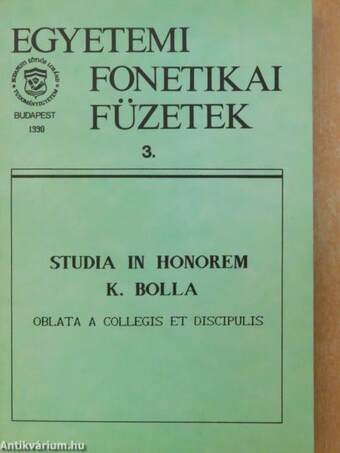 Studia in honorem K. Bolla