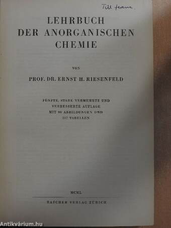 Lehrbuch der Anorganischen Chemie