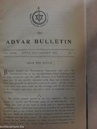 The Adyar Bulletin 1925. january-december