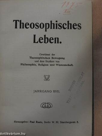 Theosophisches Leben April 1914-Januar 1915.