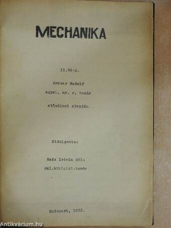 Mechanika II.