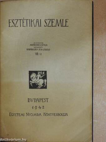 Esztétikai Szemle 1942/1-2.