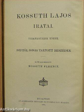 Kossuth Lajos iratai XI.