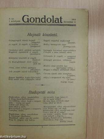 Gondolat 1919. december 11.