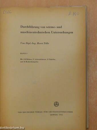 Durchführung von wärme- und maschinentechnischen Untersuchungen I.