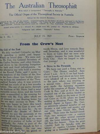 The Australian Theosophist July-December 1926./July-December 1927.