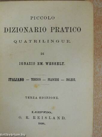 Piccolo dizionario pratico quatrilingue