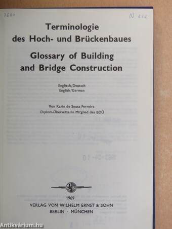 Terminologie des Hoch- und Brückenbaues/Glossary of Building and Bridge Construction