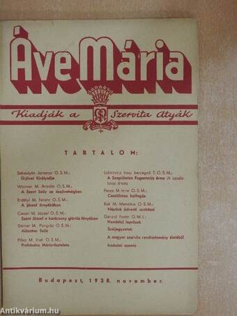 Áve Mária 1938. november