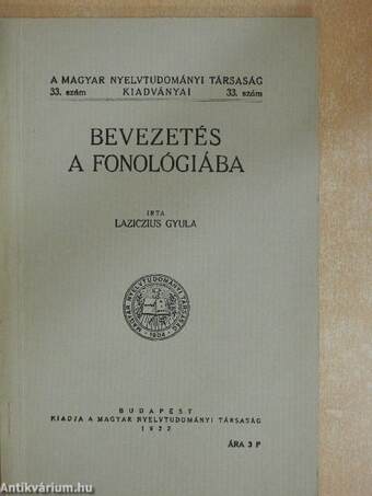 Bevezetés a fonológiába