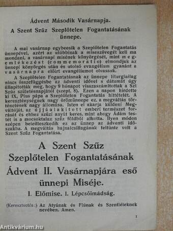 "Együtt az egyházzal" 1929. december 8.