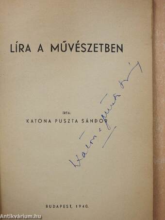 Líra a művészetben (aláírt példány)