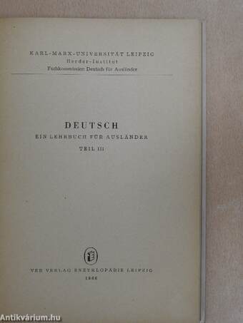 Deutsch - Ein Lehrbuch für Ausländer III.