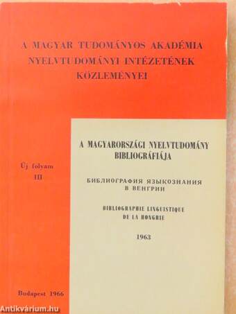 A magyarországi nyelvtudomány bibliográfiája