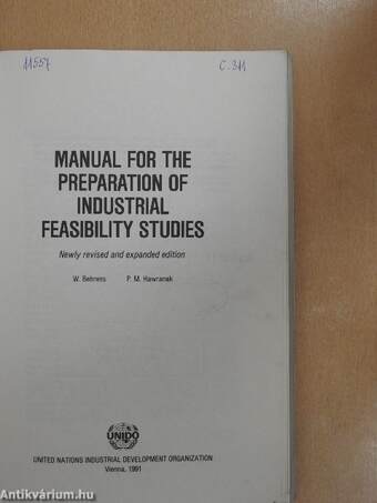 Manual for the Preparation of Industrial Feasibility Studies