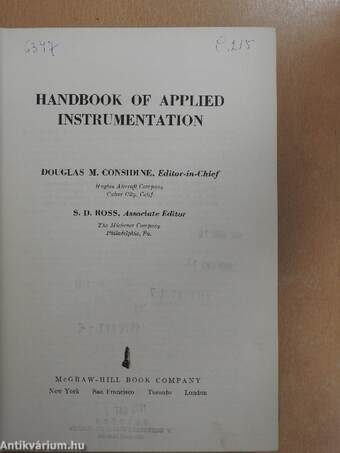 Handbook of Applied Instrumentation