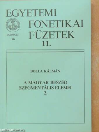 A magyar beszéd szegmentális elemei 2.