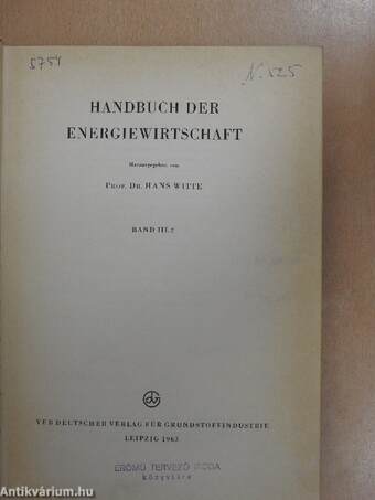 Handbuch der Energiewirtschaft III.2