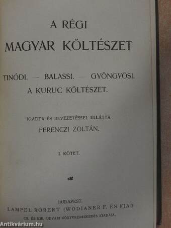 A régi magyar költészet I. (töredék)