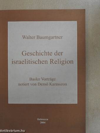 Geschichte der israelitischen Religion